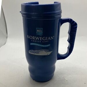 NCL Norwegian Cruise Line Blue Travel Mug Cup Tumbler With Lid‎